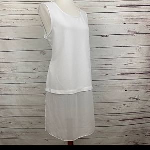 NWOT Alfani White & Sheer Sleeveless Tunic Size L